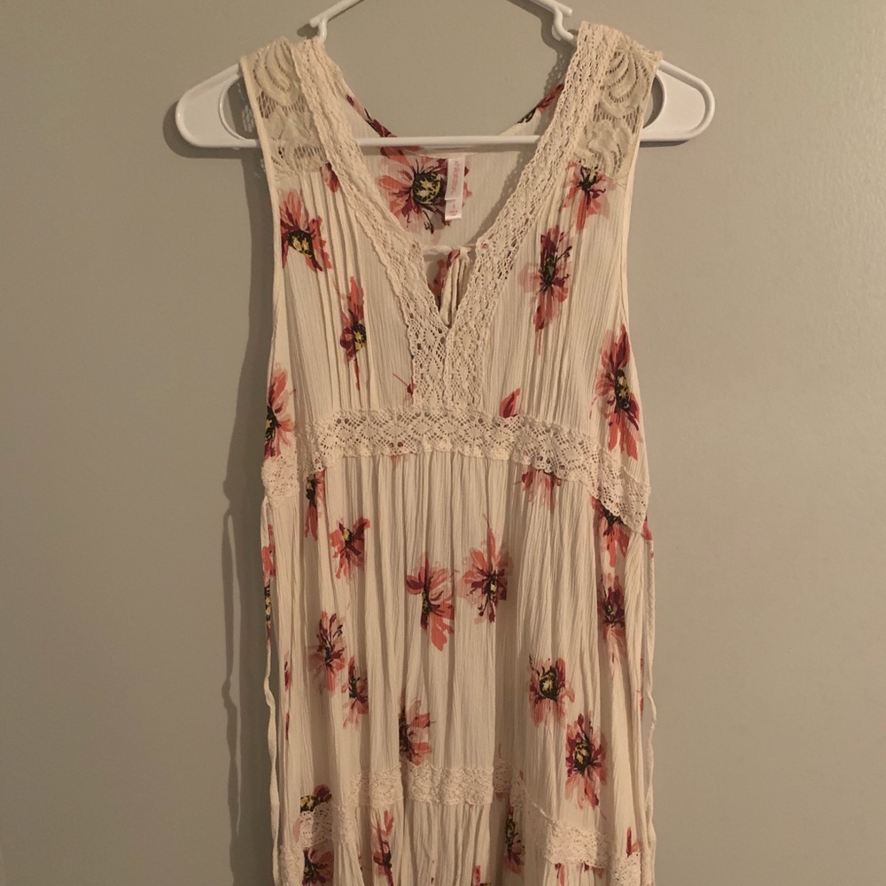 cream floral dress